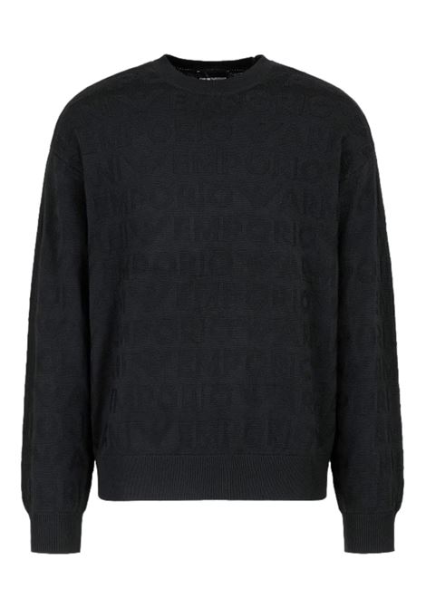 MAGLIONE IN LANA VERGINE MOTIVO LINKS CON INSTARSIO LOGO LETTERING EMPORIO ARMANI | Maglie | 6D1MXK 1MJNZ0999